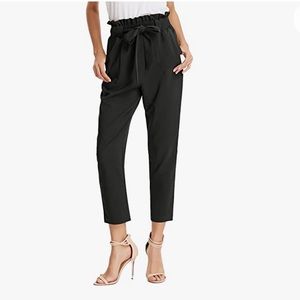 Cropped Paper Bag Pants